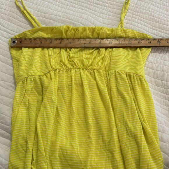 Free people, yellow and white striped summer top with thin straps, size medium - Picture 7 of 10